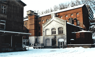 Alte Papierfabrik aus der Vogelperspektive